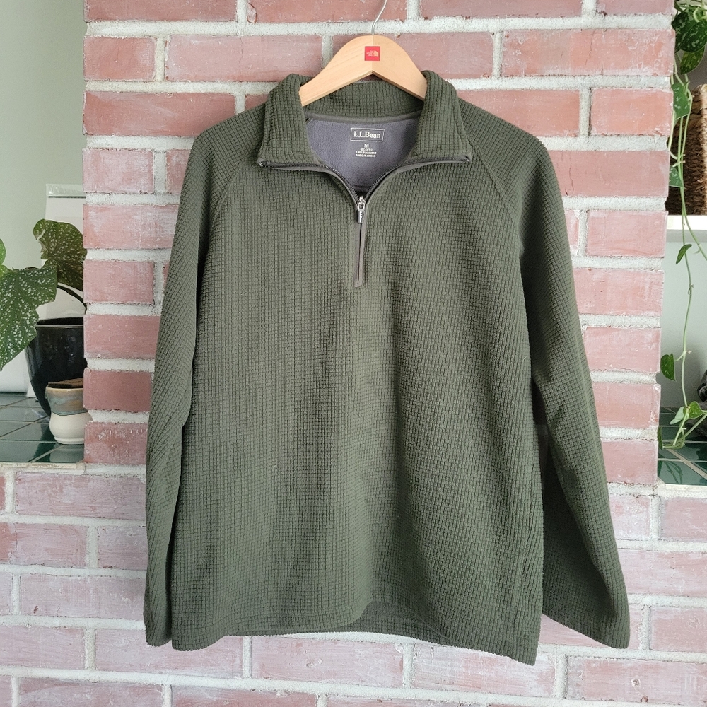 L.L. Bean Green 1/4 Zip Sweater